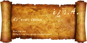 Áron Absa névjegykártya